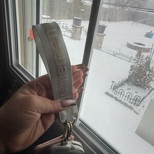 White Crossbody Bag with Gold Strap